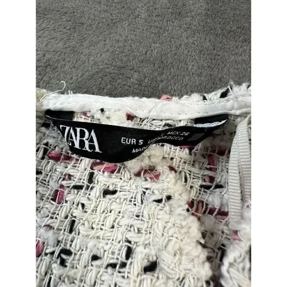 Zara Textured Weave Tweed Mini Dress sz Small - Picture 10 of 13